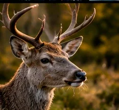 Wild deer portrait in evening light