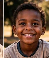 Portrait of a smiling child outdoors