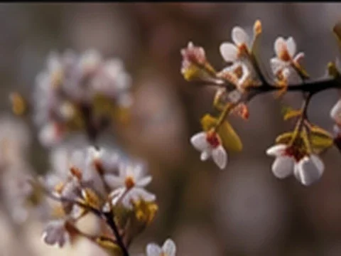 White blossoms with airy background bokeh