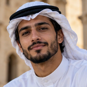 Portrait of a Middle Eastern man in traditional clothing