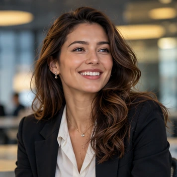 Contemporary portrait of a woman in a modern workspace
