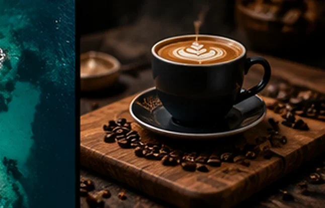 Close product-style photograph of a coffee cup